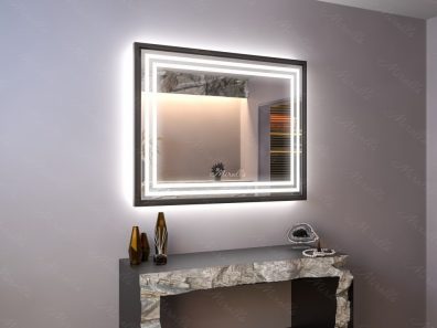 Зеркало с подсветкой в металлической раме Pearl