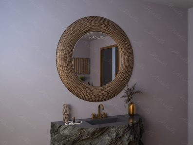 Круглое зеркало в раме из мозаики Odore