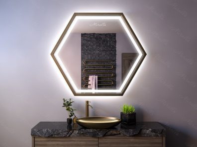 Зеркало с подсветкой в металлической раме Valona Plus