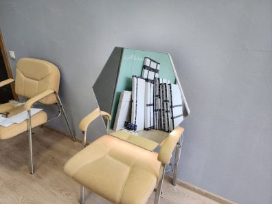 Многоугольное зеркало с подсветкой в металле Valona Extra