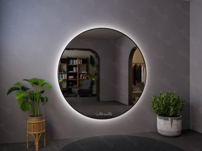 Круглое зеркало с подсветкой в тонкой раме Medea Extra XL