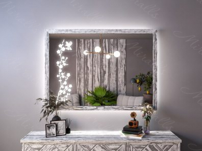 Зеркало с подсветкой в раме Organza